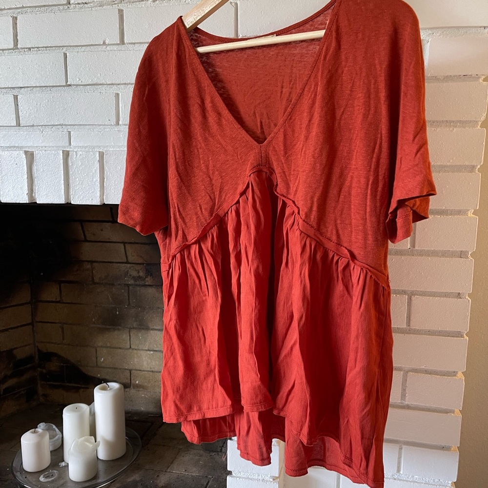 Burnt orange Zara top